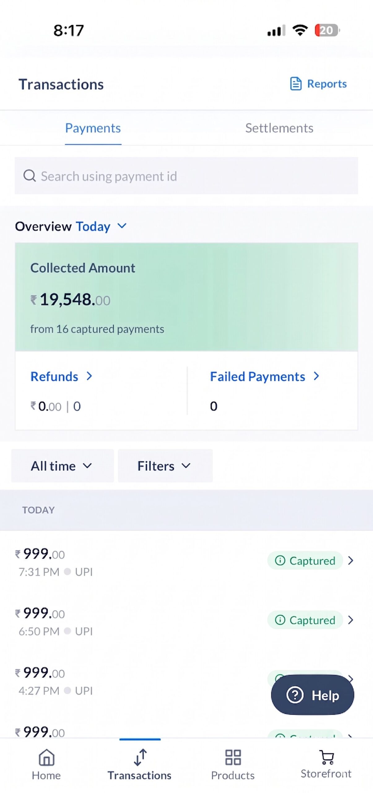 Payment proof