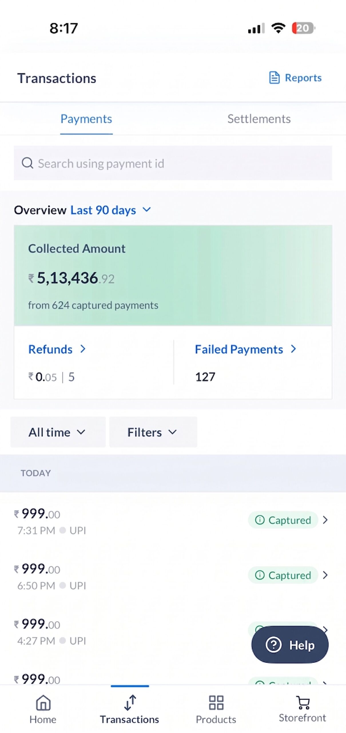 Payment proof