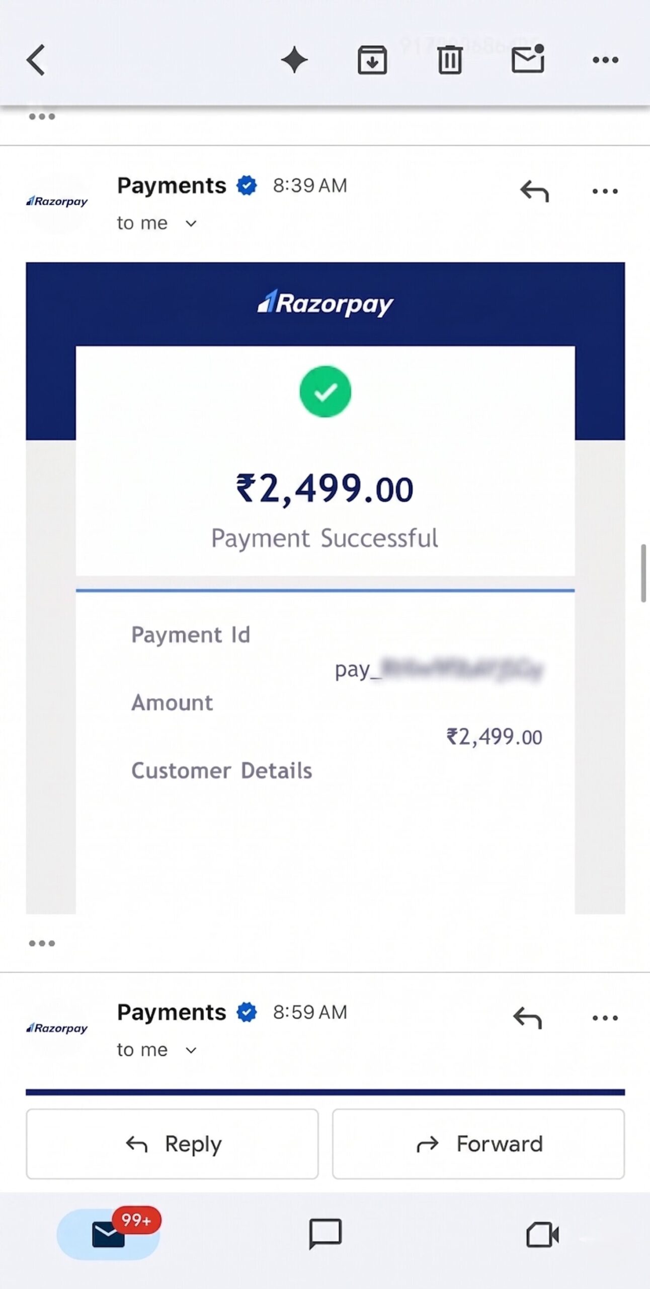 Payment proof