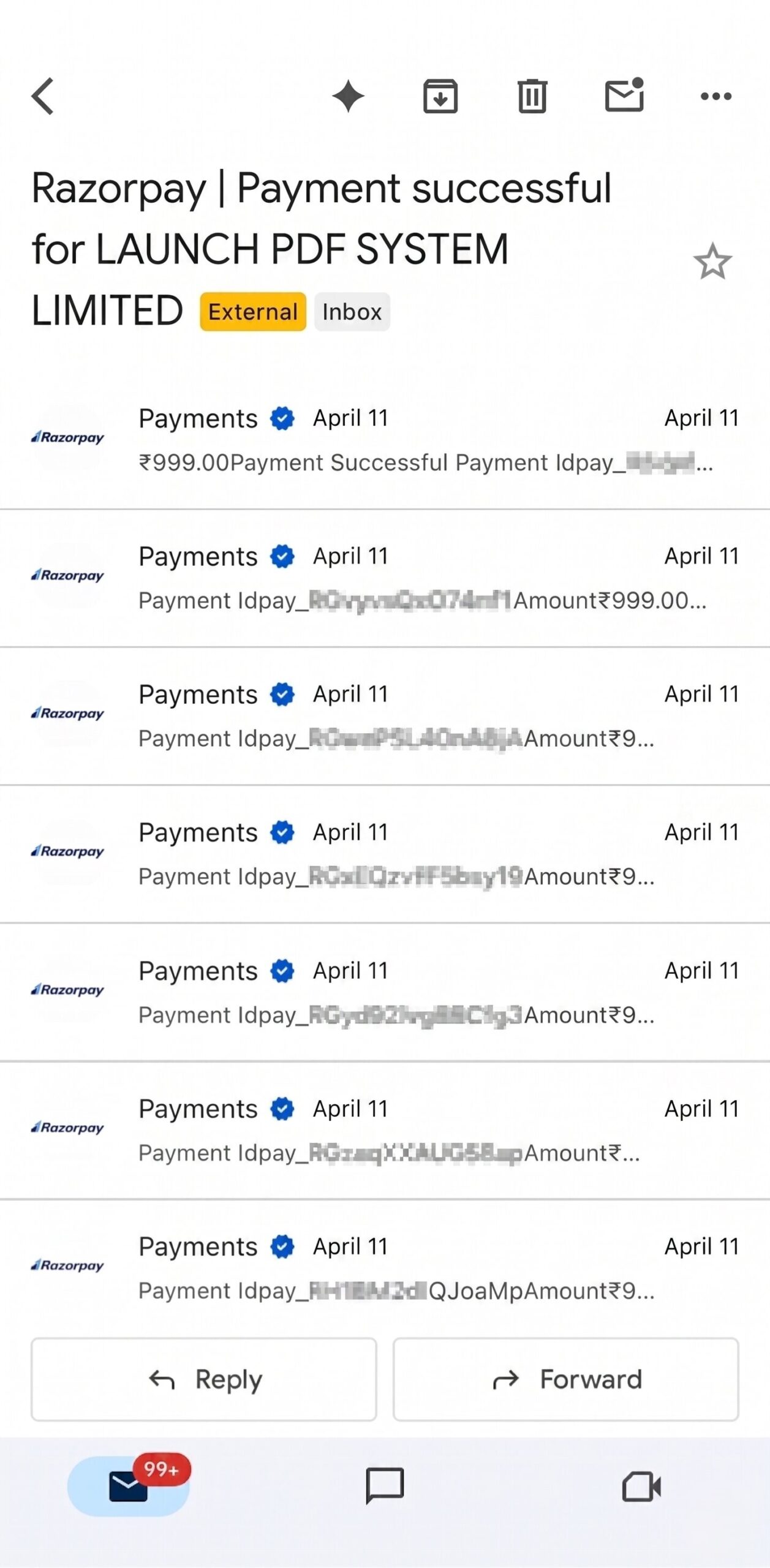 Payment proof